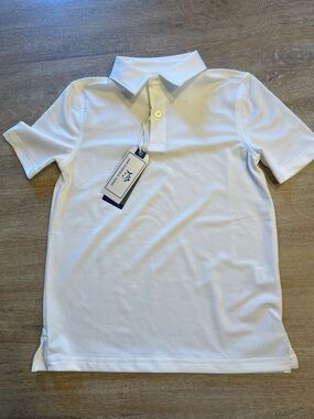 Southern Tide small 6/7 boys white performance polo NWT